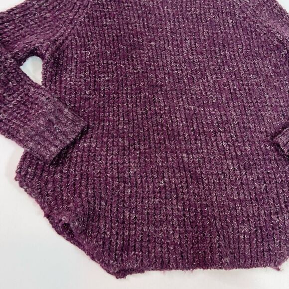 Free People Wool Linen Blend Sweater Womens Small Purple Turtleneck Pullover - Picture 2 of 9